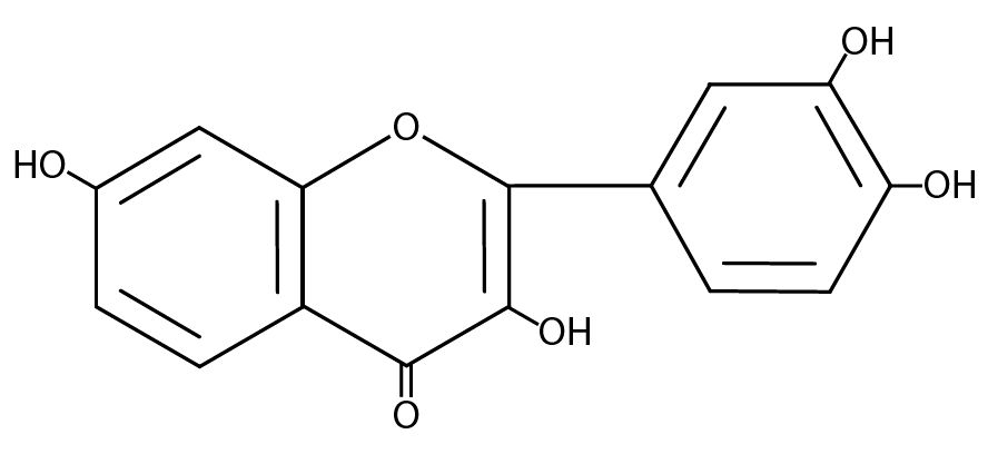 Formule chimique développée d'un flavonoïde.